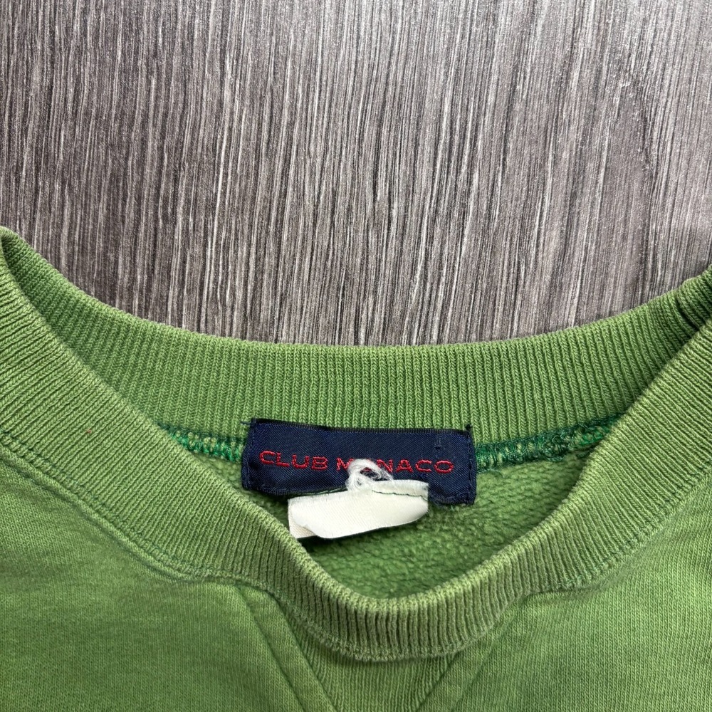 Vintage 90s Club Monaco Green Crewneck Sweatshirt Medium Cmx Rare - Picture 4 of 8